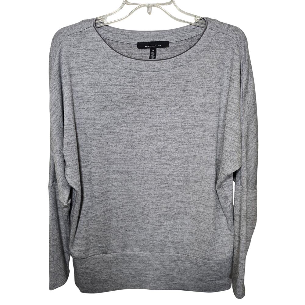 White House Black Market Oversized Batwing Pullover Sweater Gray Silver Sz Med
